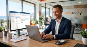 Easy Realty agent using a professional company email account on webmail, Outlook, and mobile devices.